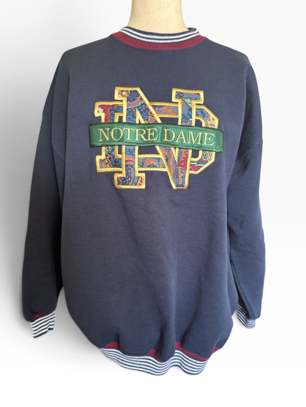 Vintage 90's Notre Dame Navy Crewneck Sweatshirt